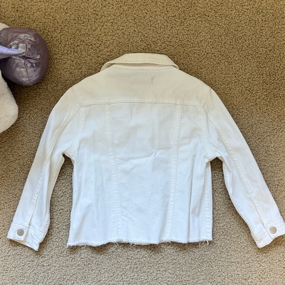 🤍 DL1961 Girls’ White Denim Jacket - Size 4/5 💫 - Picture 4 of 4